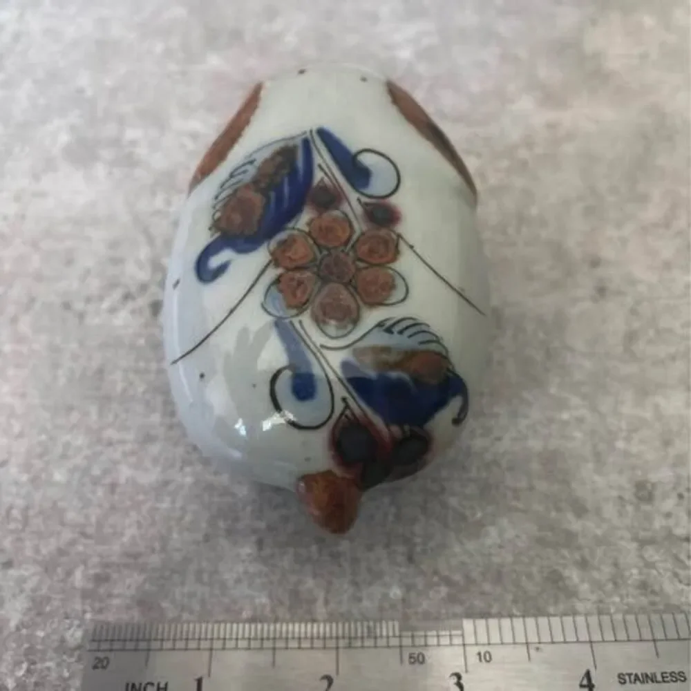 Vintage Mexican Pottery Pig Figurine Hand Painted Folk Art Ceramic